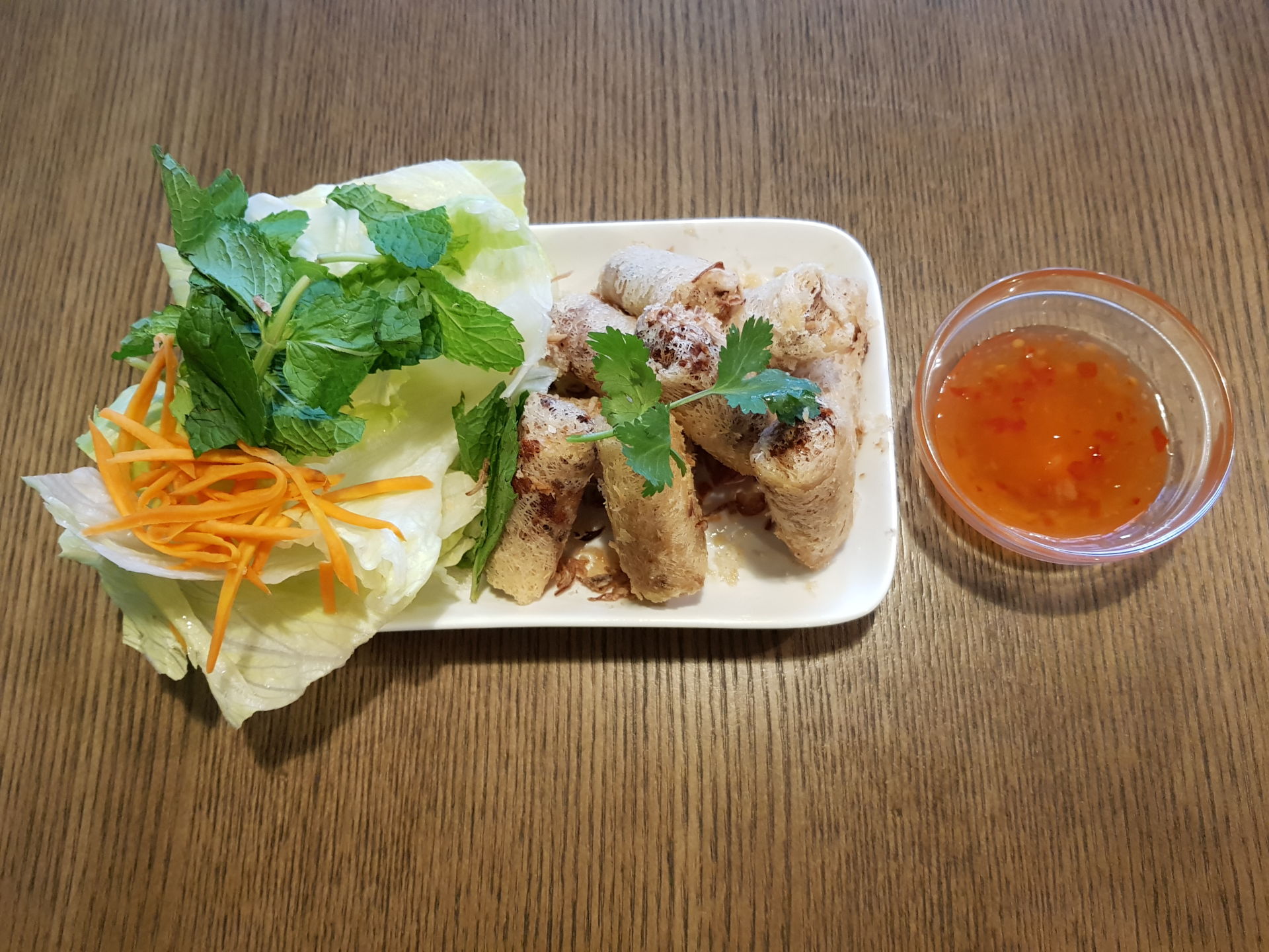 Spring Rolls with Vermicelli Wraps Chả Giò Rế Noos Noodles